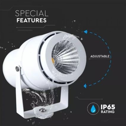 Candeeiro exterior LED LED/12W/100-240V IP65 branco - iluminação verde