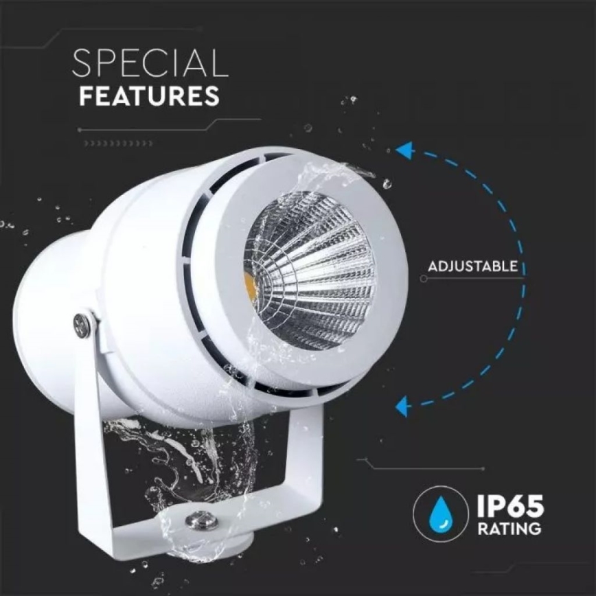 Candeeiro exterior LED LED/12W/100-240V IP65 branco - iluminação verde