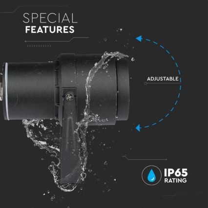 Candeeiro exterior LED LED/12W/100-240V IP65 preto - luz verde