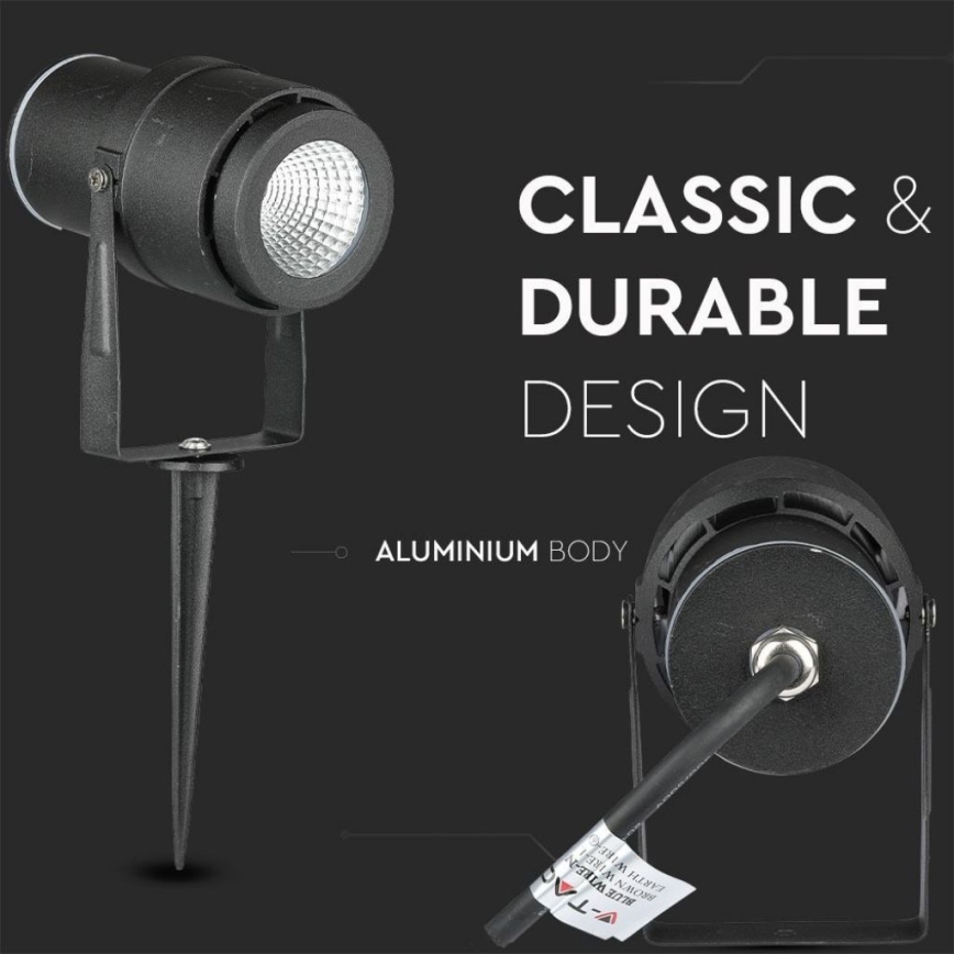 Candeeiro exterior LED LED/12W/100-240V IP65 preto - luz verde