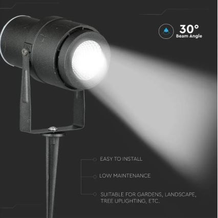 Candeeiro exterior LED LED/12W/230V 3000K preto IP65