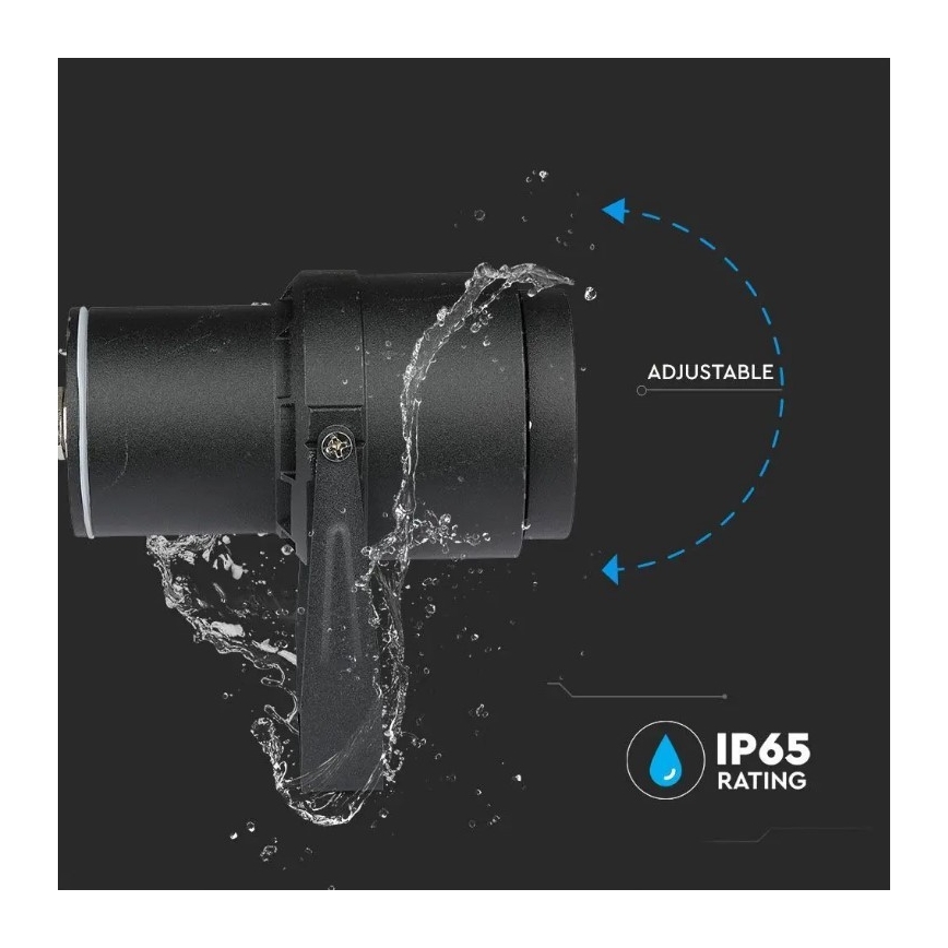 Candeeiro exterior LED LED/12W/230V 3000K preto IP65