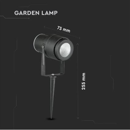 Candeeiro exterior LED LED/12W/230V 3000K preto IP65