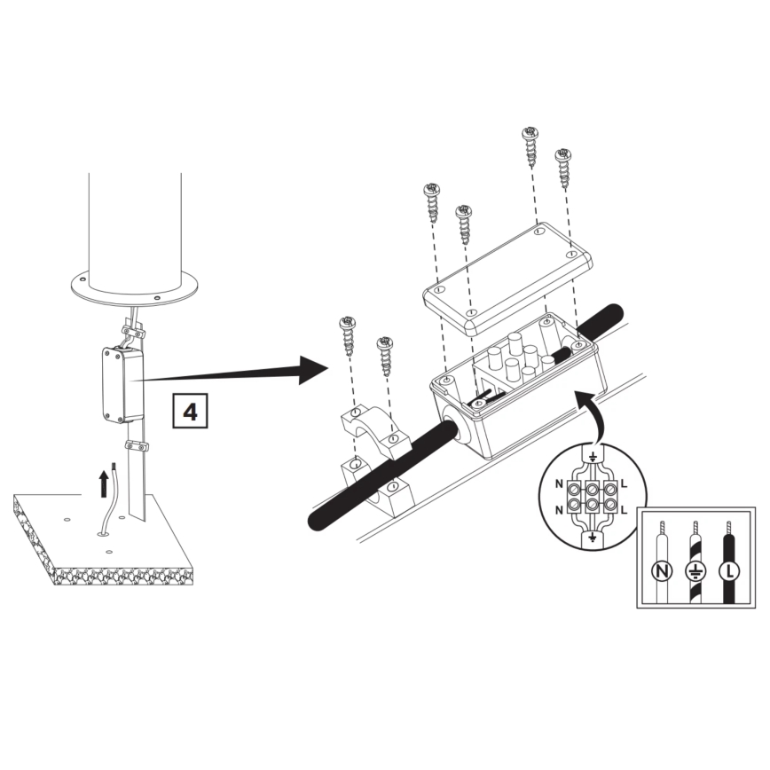 Candeeiro exterior RINO 1xE27/12W/230V IP54 74 cm preto