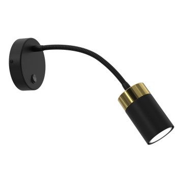 Candeeiro flexível JOKER 1xGU10/8W/230V preto/dourado