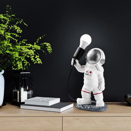 Candeeiro infantil ASTRONAUT 1xE27/40W/230V prateado/branco
