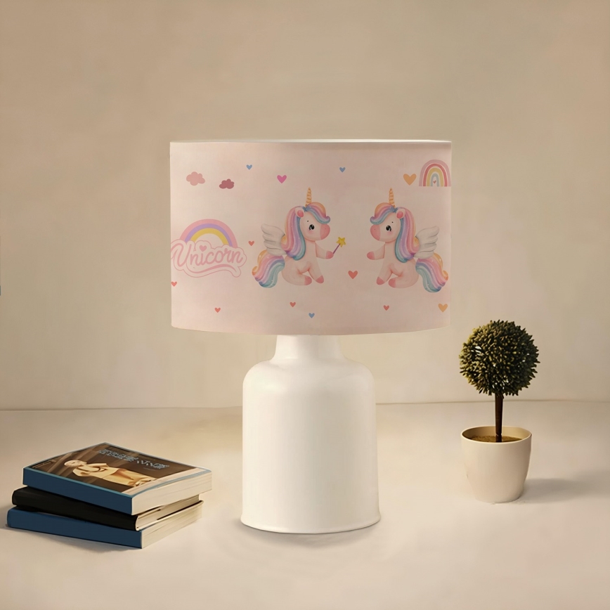 Candeeiro infantil CANDY 1xE27/40W/230V rosa/branco