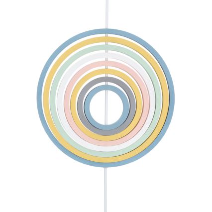 Candeeiro infantil suspenso por cabo HOOPS 1xE27/20W/230V Ø 27 cm multicolorido