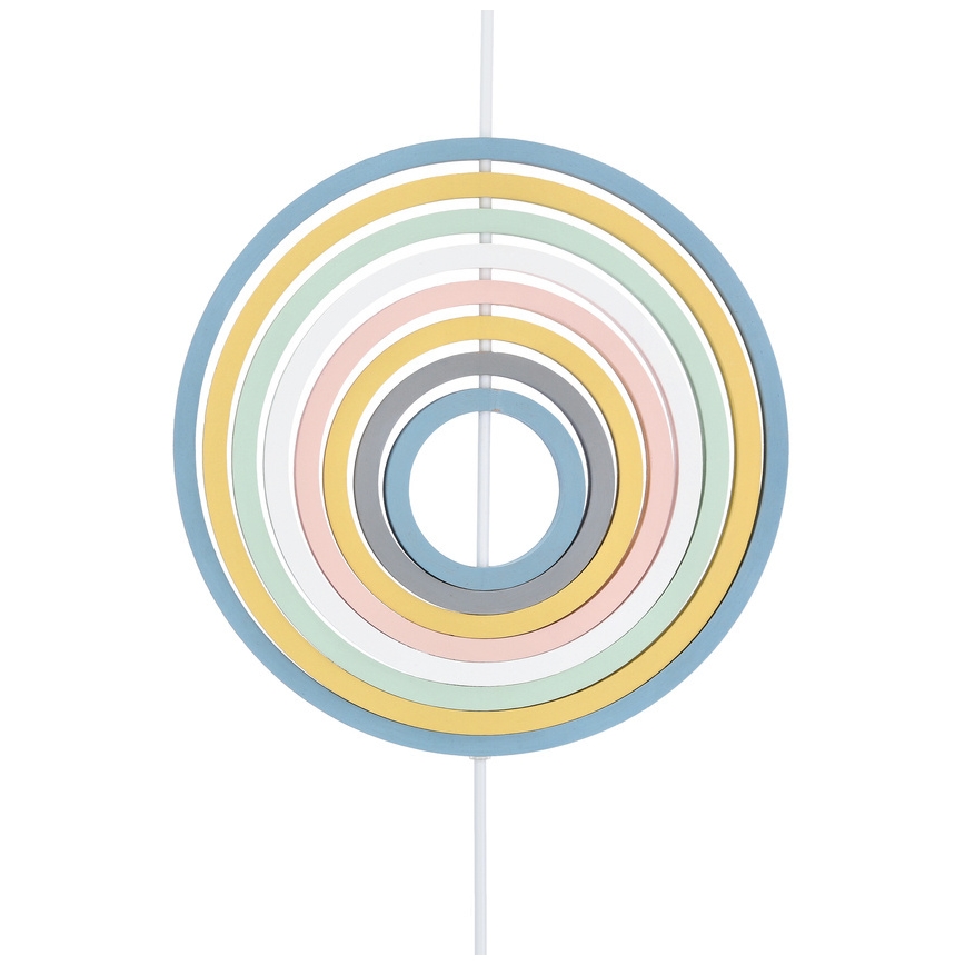 Candeeiro infantil suspenso por cabo HOOPS 1xE27/20W/230V Ø 27 cm multicolorido