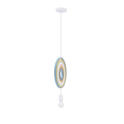 Candeeiro infantil suspenso por cabo HOOPS 1xE27/20W/230V Ø 27 cm multicolorido