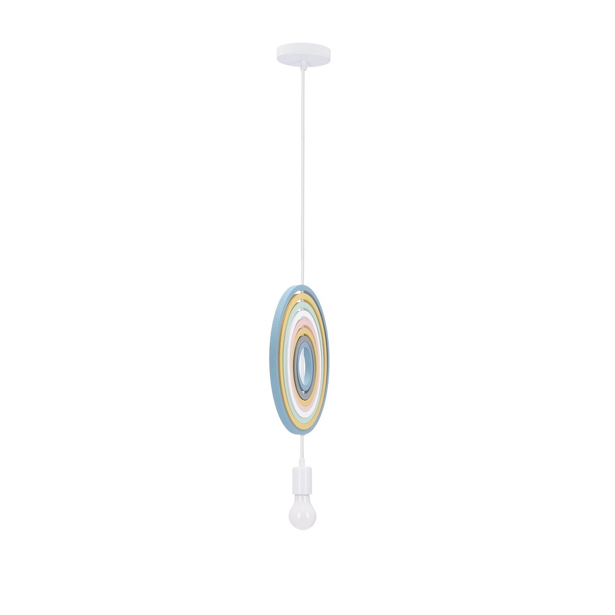Candeeiro infantil suspenso por cabo HOOPS 1xE27/20W/230V Ø 27 cm multicolorido