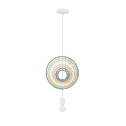 Candeeiro infantil suspenso por cabo HOOPS 1xE27/20W/230V Ø 27 cm multicolorido
