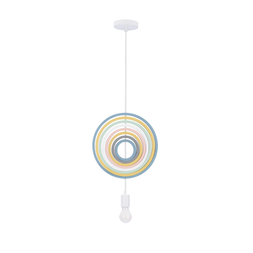 Candeeiro infantil suspenso por cabo HOOPS 1xE27/20W/230V Ø 27 cm multicolorido
