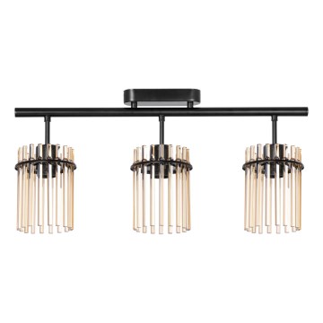 Candeeiro integrado 3xE27/60W/230V preto/bege