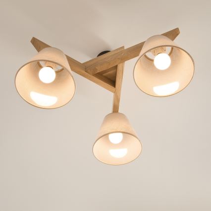 Candeeiro integrado ANTONIO 3xE14/40W/230V carvalho