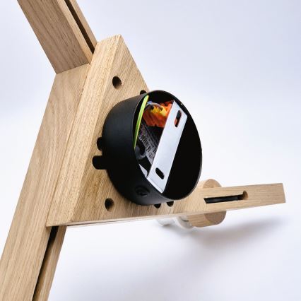 Candeeiro integrado ANTONIO 3xE14/40W/230V carvalho