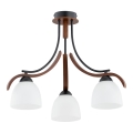 Candeeiro integrado BAFIA 3xE27/15W/230V castanho