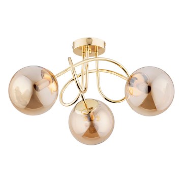 Candeeiro integrado BANKO 3xE14/10W/230V dourado