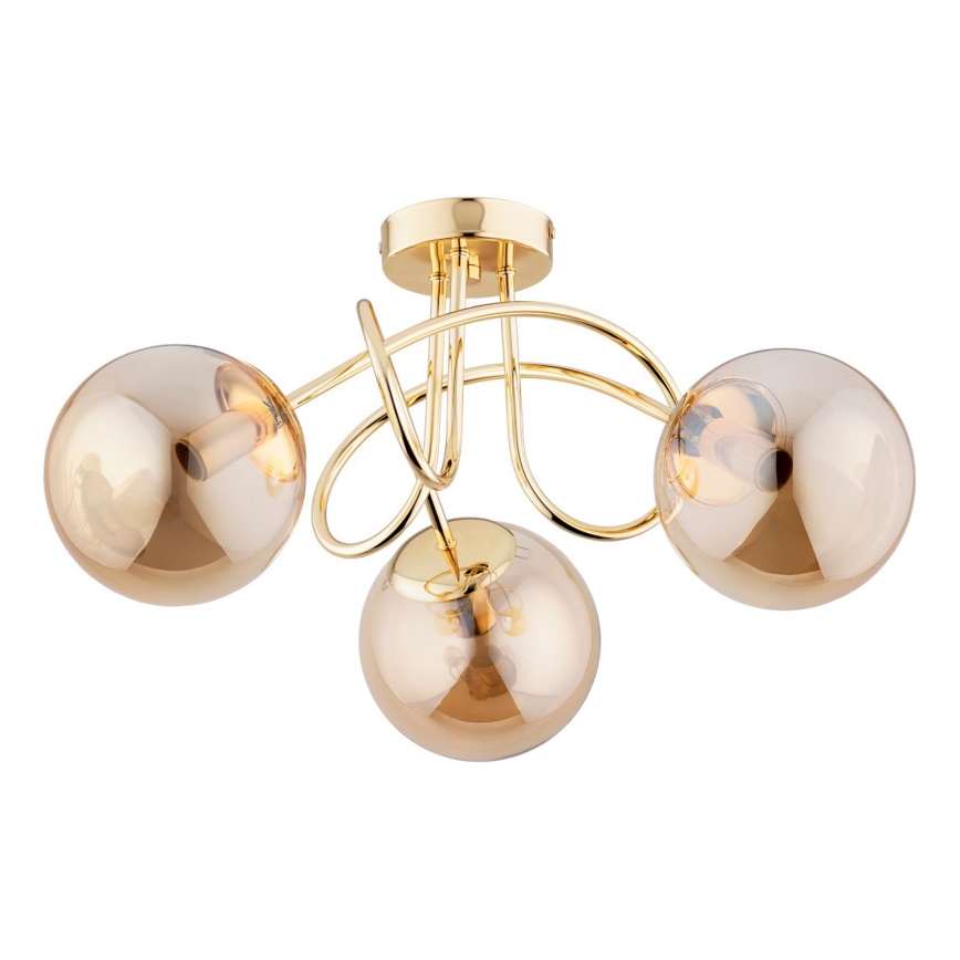 Candeeiro integrado BANKO 3xE14/10W/230V dourado