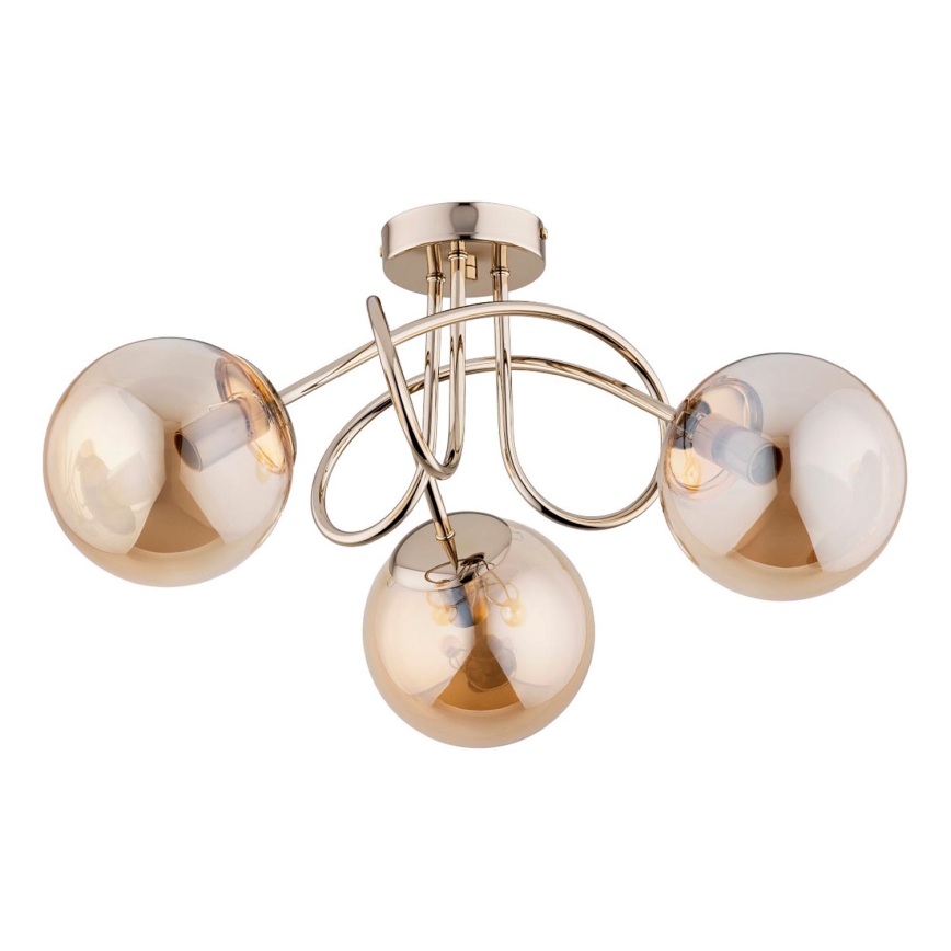 Candeeiro integrado BANKO 3xE14/10W/230V latão