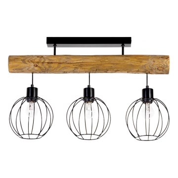 Candeeiro integrado BERIS 3xE27/25W/230V pinho