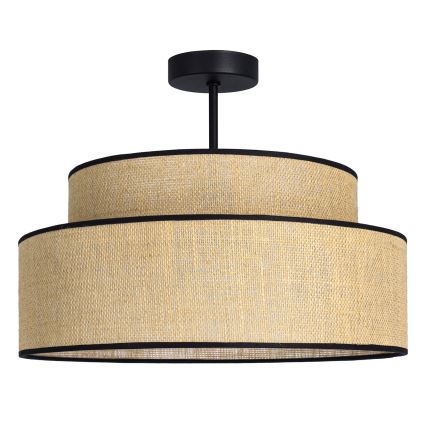 Candeeiro integrado BOHO 1xE27/60W/230V diâmetro 40 cm bege