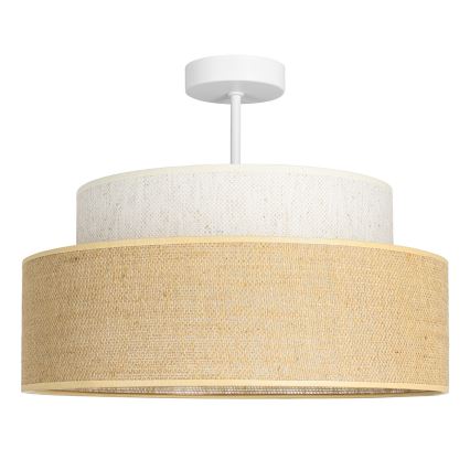 Candeeiro integrado BOHO 1xE27/60W/230V diâmetro 40 cm creme/bege