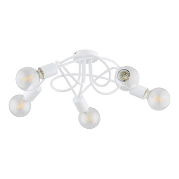 Candeeiro integrado BOSTON 5xE27/15W/230V branco