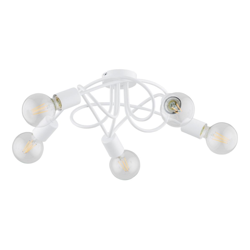 Candeeiro integrado BOSTON 5xE27/15W/230V branco