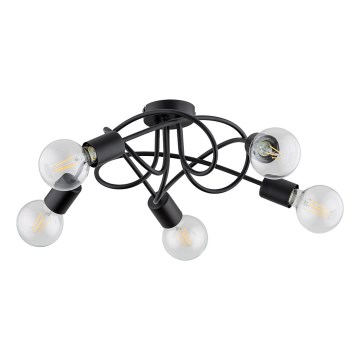 Candeeiro integrado BOSTON 5xE27/15W/230V preto