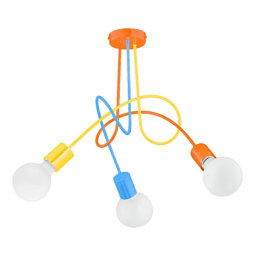 Candeeiro integrado de criança TANGO 3xE27/15W/230V colorido