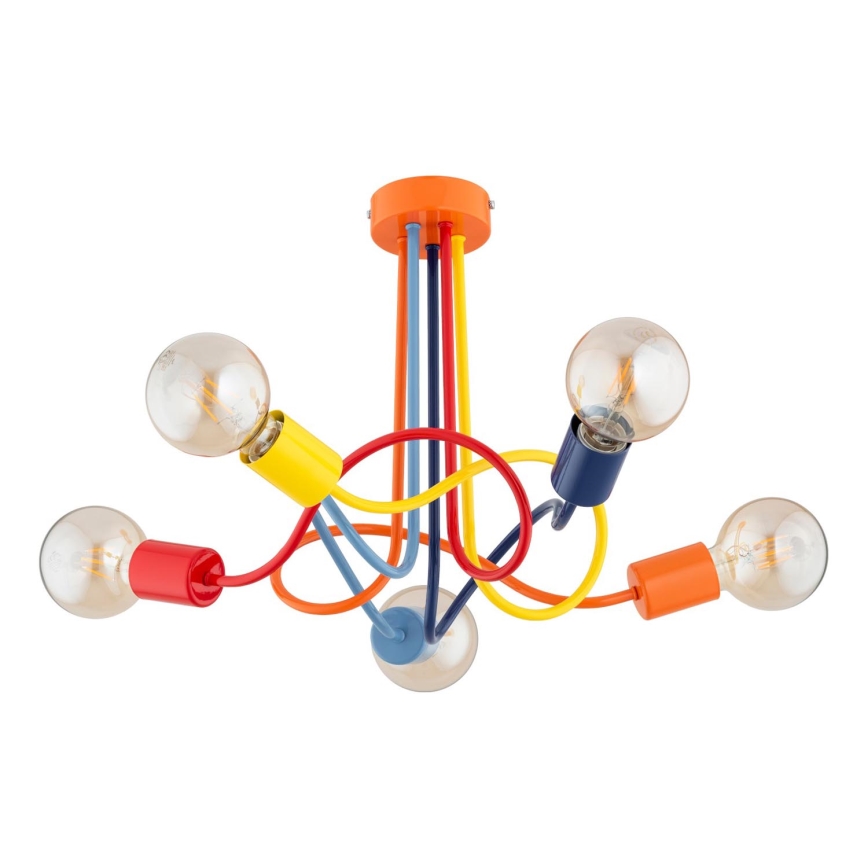 Candeeiro integrado de criança WINGO 5xE27/15W/230V colorido