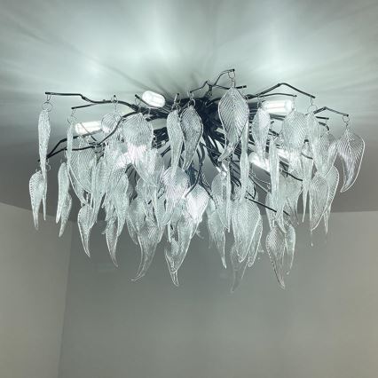 Candeeiro integrado de cristal 10xG9/40W/230V preto