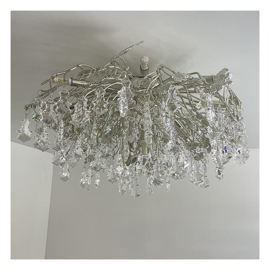 Candeeiro integrado de cristal 12xG9/40W/230V cromado brilhante