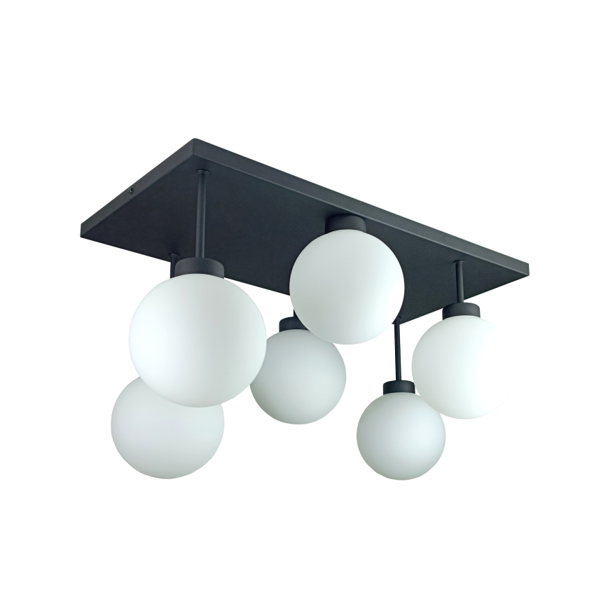 Candeeiro integrado DEA 6xE14/60W/230V preto/branco