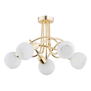 Candeeiro integrado ERYKA 5xE14/10W/230V dourado