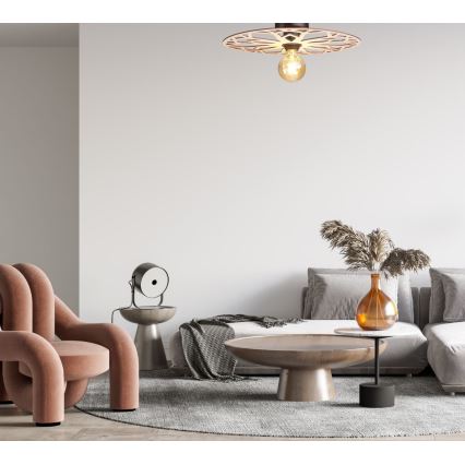 Candeeiro integrado FALCO 1xE27/60W/230V diâmetro 40 cm bege