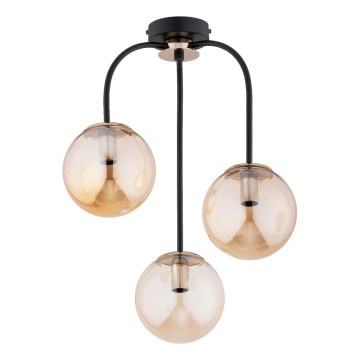 Candeeiro integrado GAMMA 3xE14/10W/230V preto/dourado