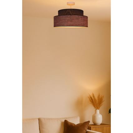 Candeeiro integrado GRACE 1xE27/60W/230V diâmetro 40 cm castanho/bege