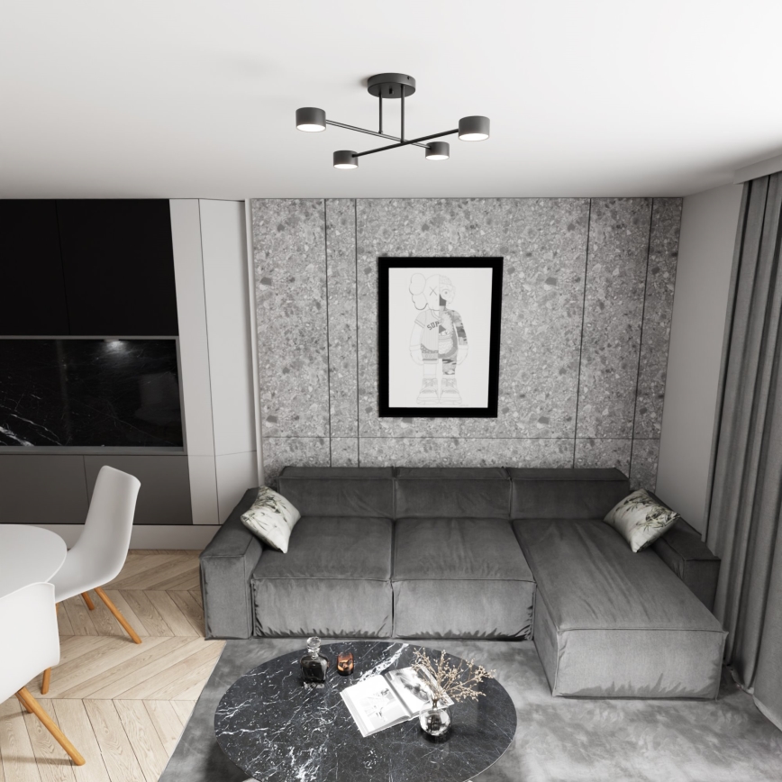 Candeeiro integrado HALO 4xGX53/10W/230V preto