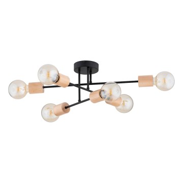 Candeeiro integrado LA-STENA 6xE27/15W/230V bege/preto