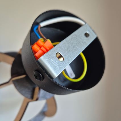 Candeeiro integrado LANDO 1xE27/15W/230V diâmetro 21 cm carvalho