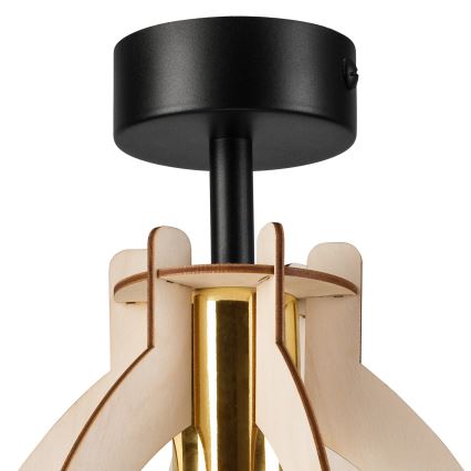 Candeeiro integrado LANDO 1xE27/15W/230V diâmetro 21 cm faia