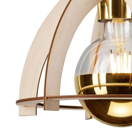 Candeeiro integrado LANDO 1xE27/15W/230V diâmetro 21 cm faia