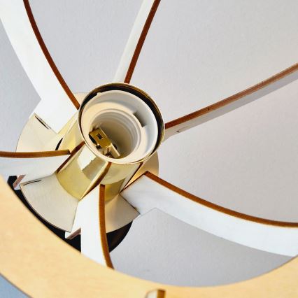 Candeeiro integrado LANDO 1xE27/15W/230V diâmetro 21 cm faia