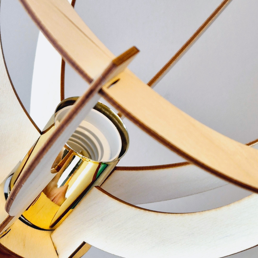 Candeeiro integrado LANDO 1xE27/15W/230V diâmetro 21 cm faia