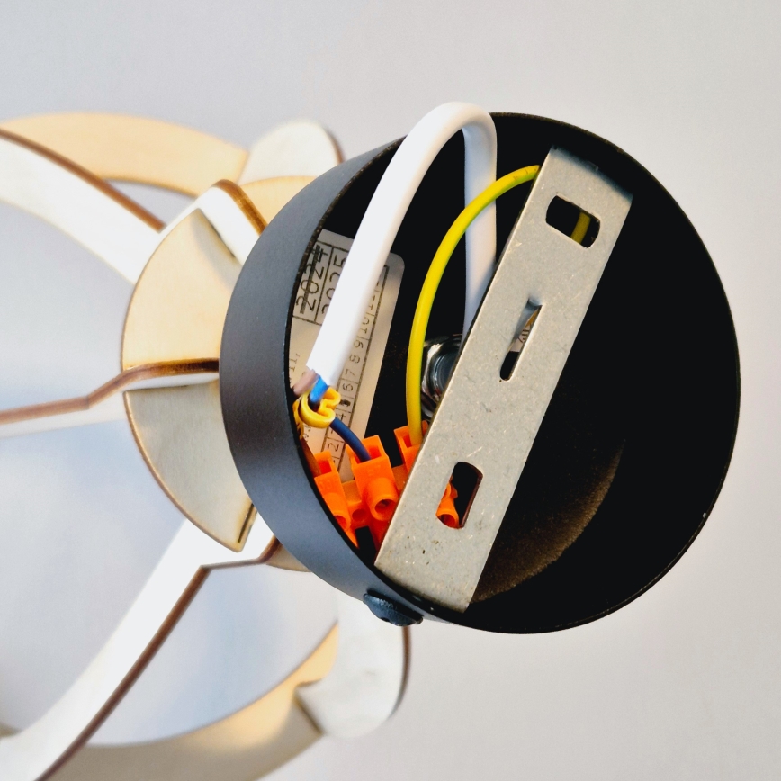 Candeeiro integrado LANDO 1xE27/15W/230V diâmetro 21 cm faia