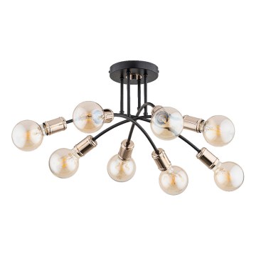 Candeeiro integrado LANTI 8xE27/15W/230V dourado/preto