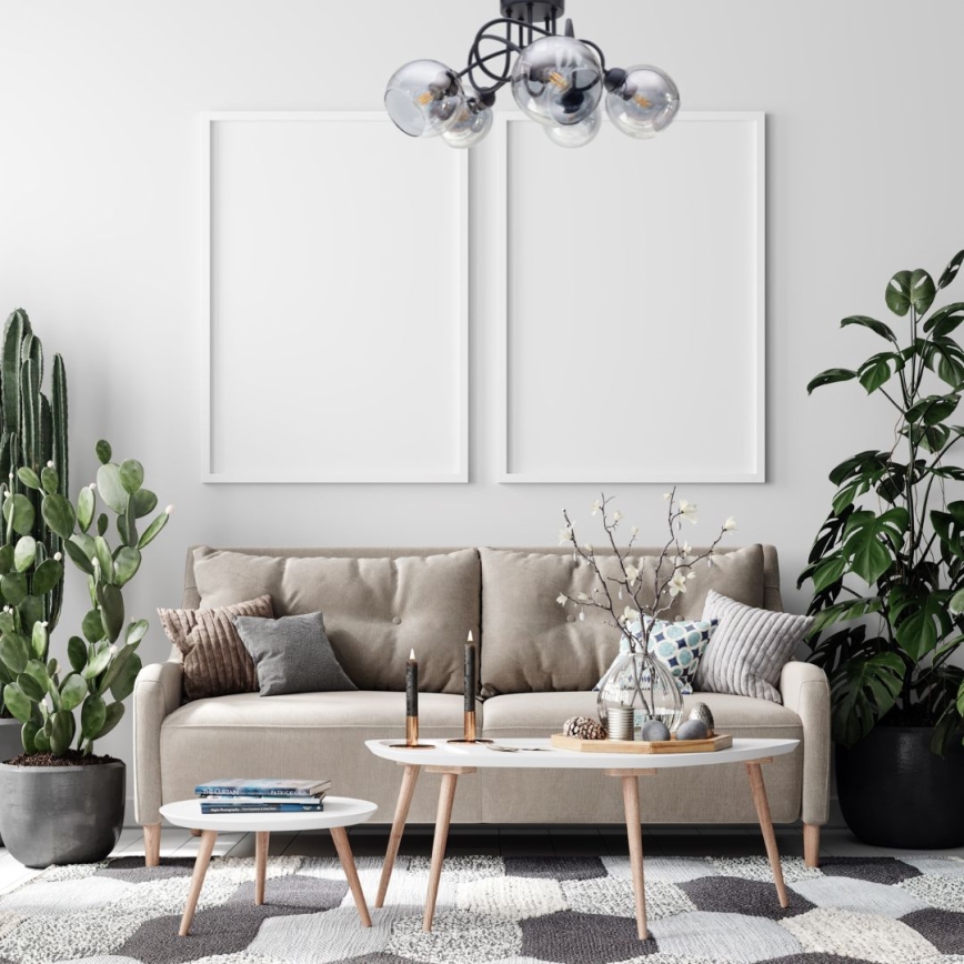 Candeeiro integrado LATIL 5xE27/60W/230V preto