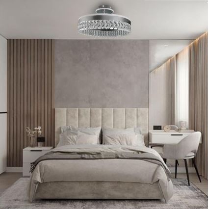 Lustre em cristal de superfície regulável LED/75W/230V 3000-6500K cromado mate + comando